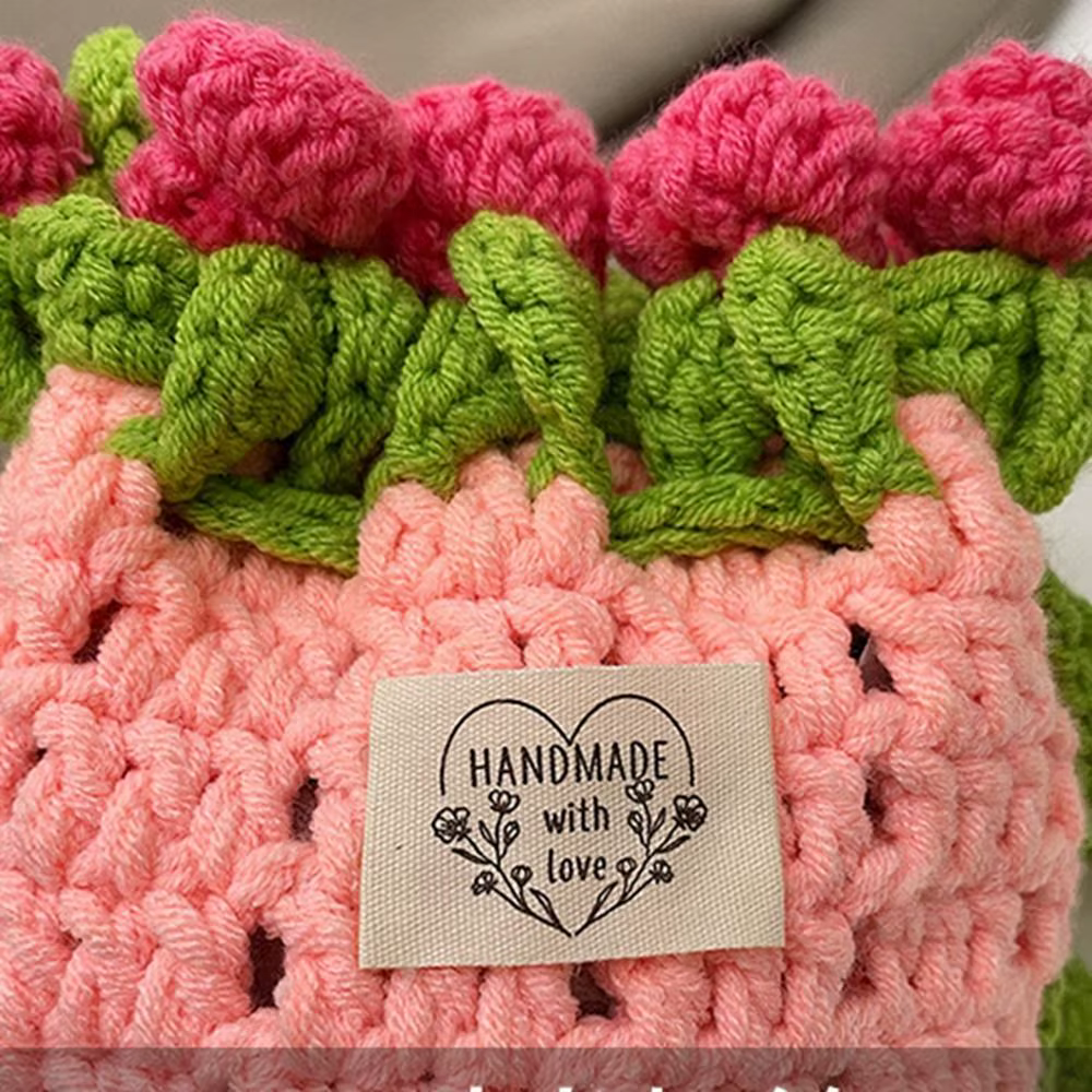 Sac seau de plage en corde de coton tressée