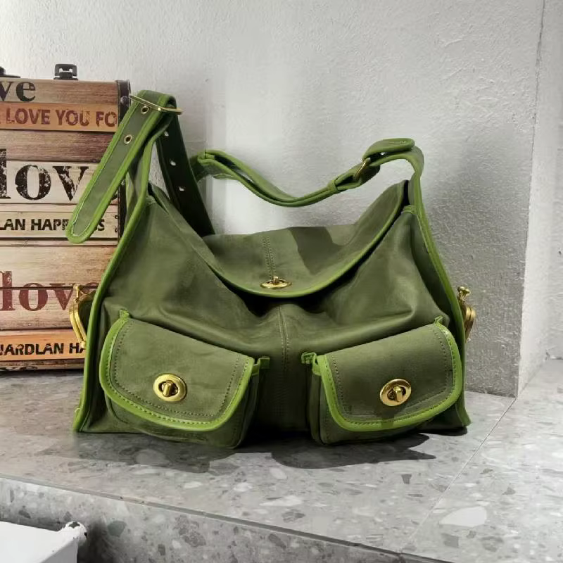 Sac à bandoulière vintage en daim pour femme