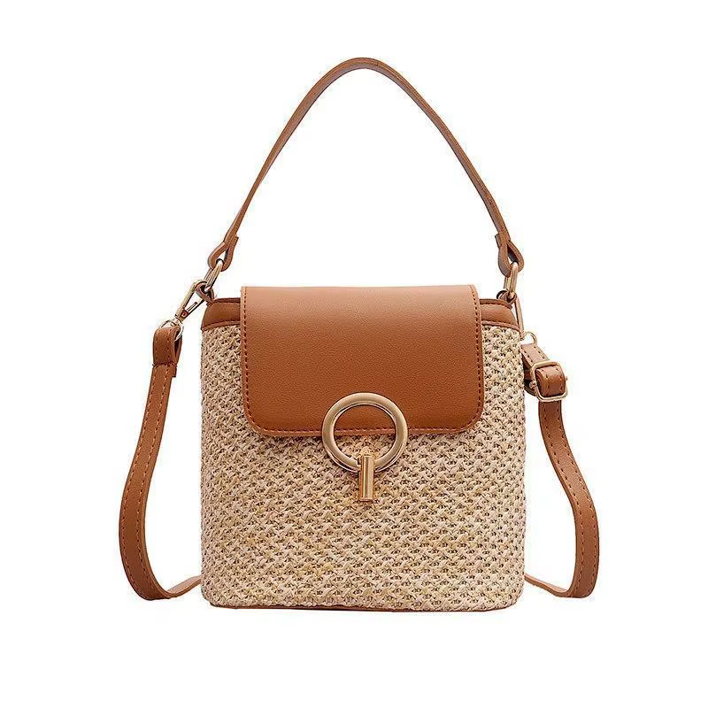 Petits sacs seau en paille pour femmes