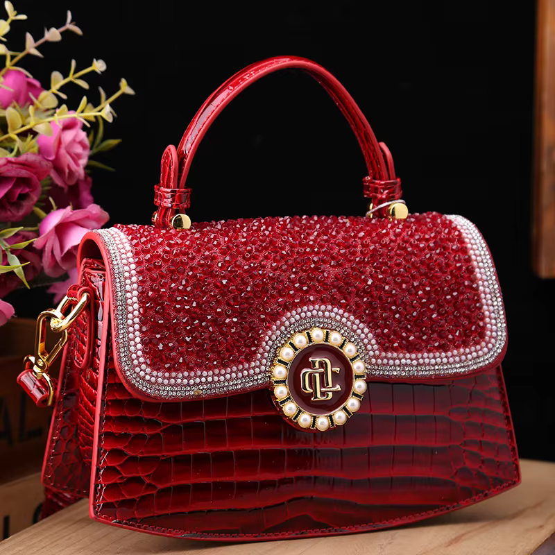 Sac à main motif crocodile pour femme