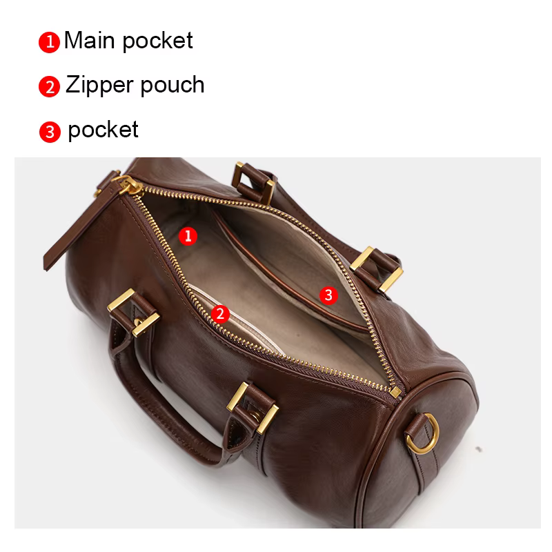 Sac à main en cuir véritable pour femme avec bandoulière