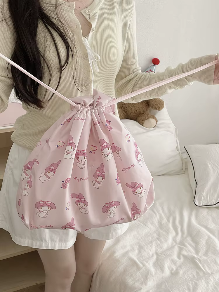 Sac fourre-tout à cordon Sanrio Kuromi My Melody