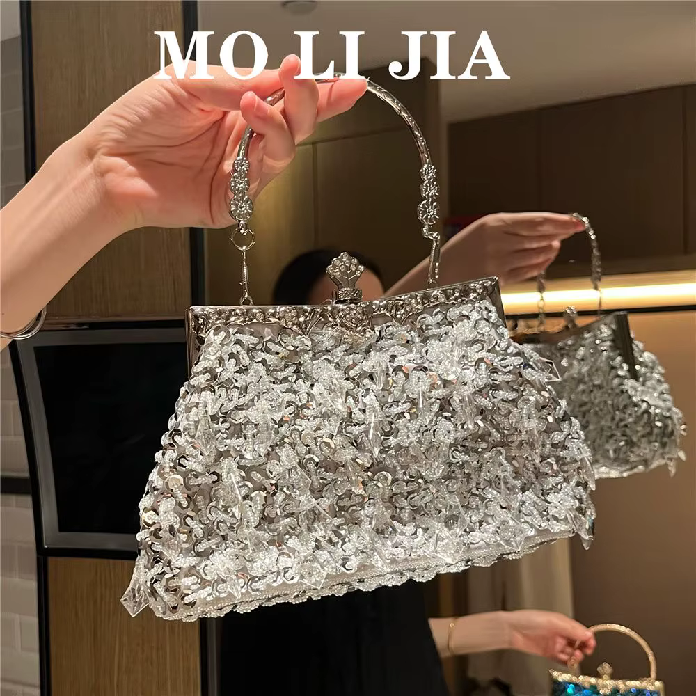 Vintage perles argent sac à main sac