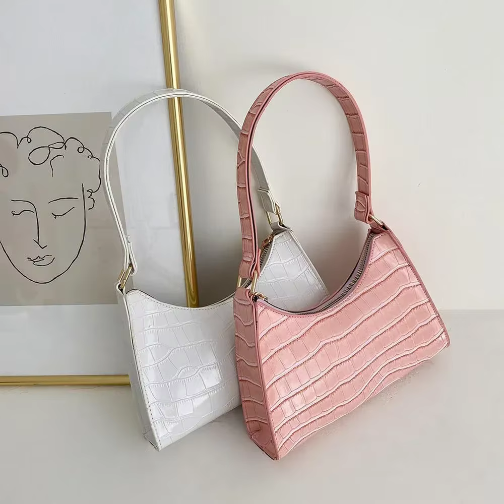 Sac à provisions rétro en cuir solide pour femme