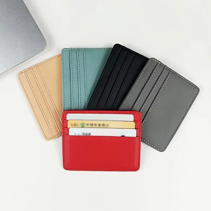 1Pc Pu Leather ID Card Holder Candy Color Bank Credit