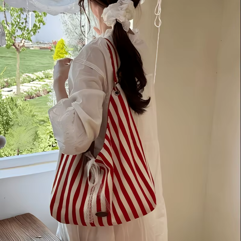 Sac à main double face pour femme avec nœud en dentelle - Idéal pour les trajets quotidiens