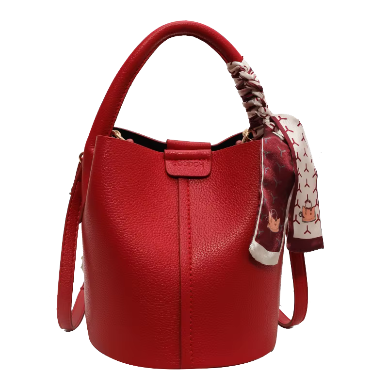 Sac à Bandoulière Rouge en PU E27 pour Femme