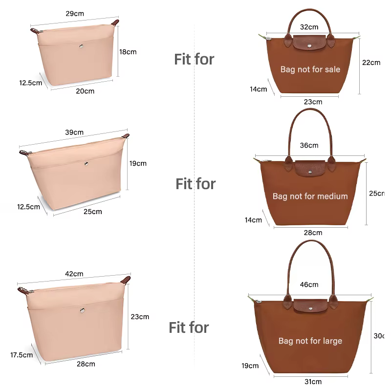 CRAZYSMITH insérer sac organisateur pour Longchamp sacs fourre-tout sac à main S/M/L luxe en Nylon sac