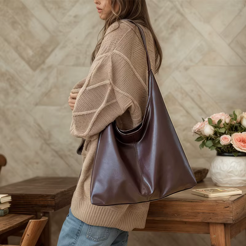Nouveau sac fourre-tout Vintage grande capacité Simple sac à bandoulière pour femmes sac Hobo pour femme sac