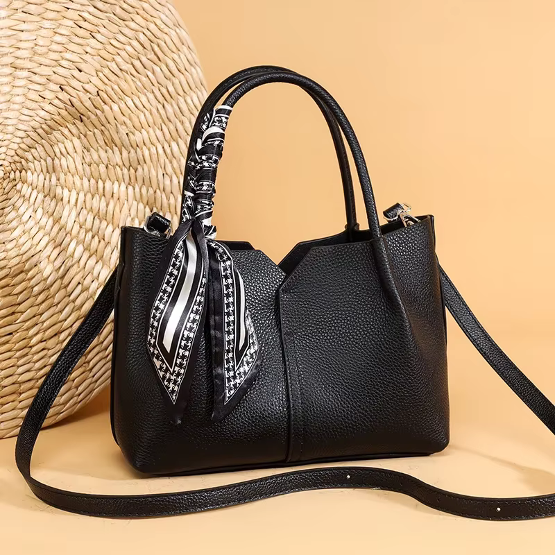 Sac fourre-tout en cuir de vachette véritable pour femme