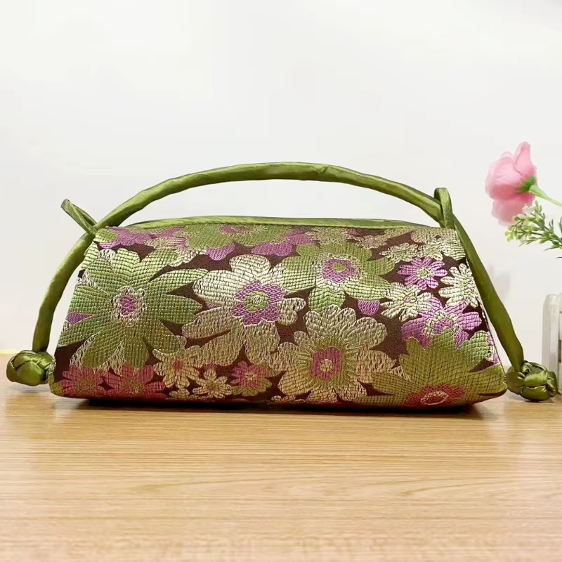 Mode luxe Style chinois sac en soie femmes sac à main japonais