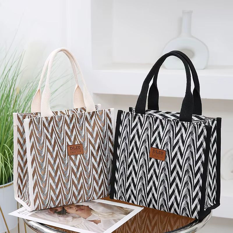 Sac fourre-tout en toile à motif Chevron
