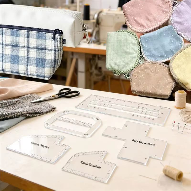 5Pcs Kits de patrons pour sacs carrés pour les amateurs de couture DIY