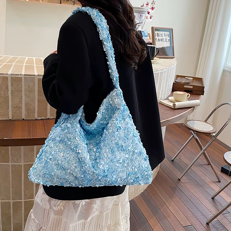 Sac fourre-tout tendance à sequins scintillants pour femme