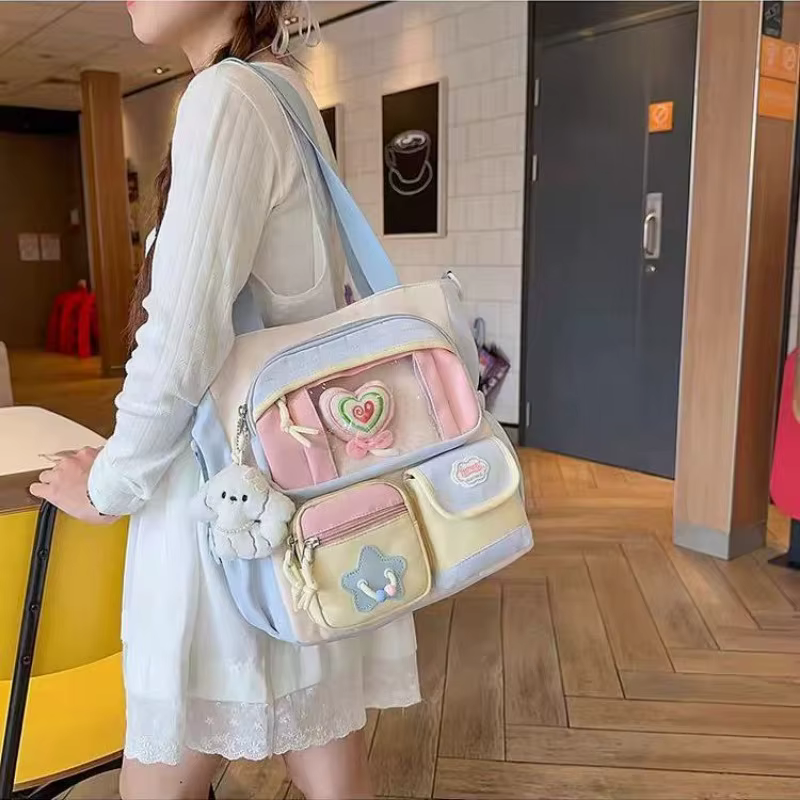 Nouveau doux et mignon fille Ulzzang dessin animé Ita sac Style Preppy grande capacité sac fourre-tout décontracté une épaule sac à bandoulière