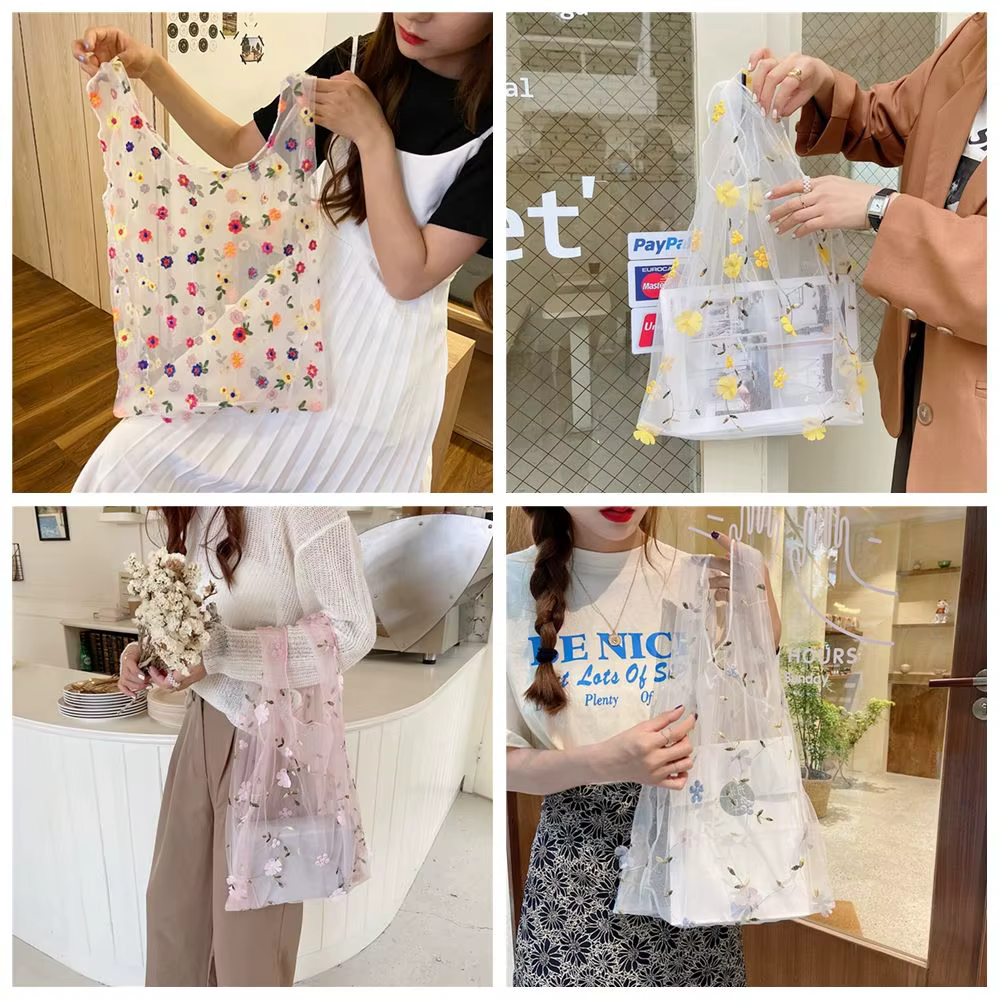 Sacs à main de mode Eco Shopping fourre-tout broderie sac