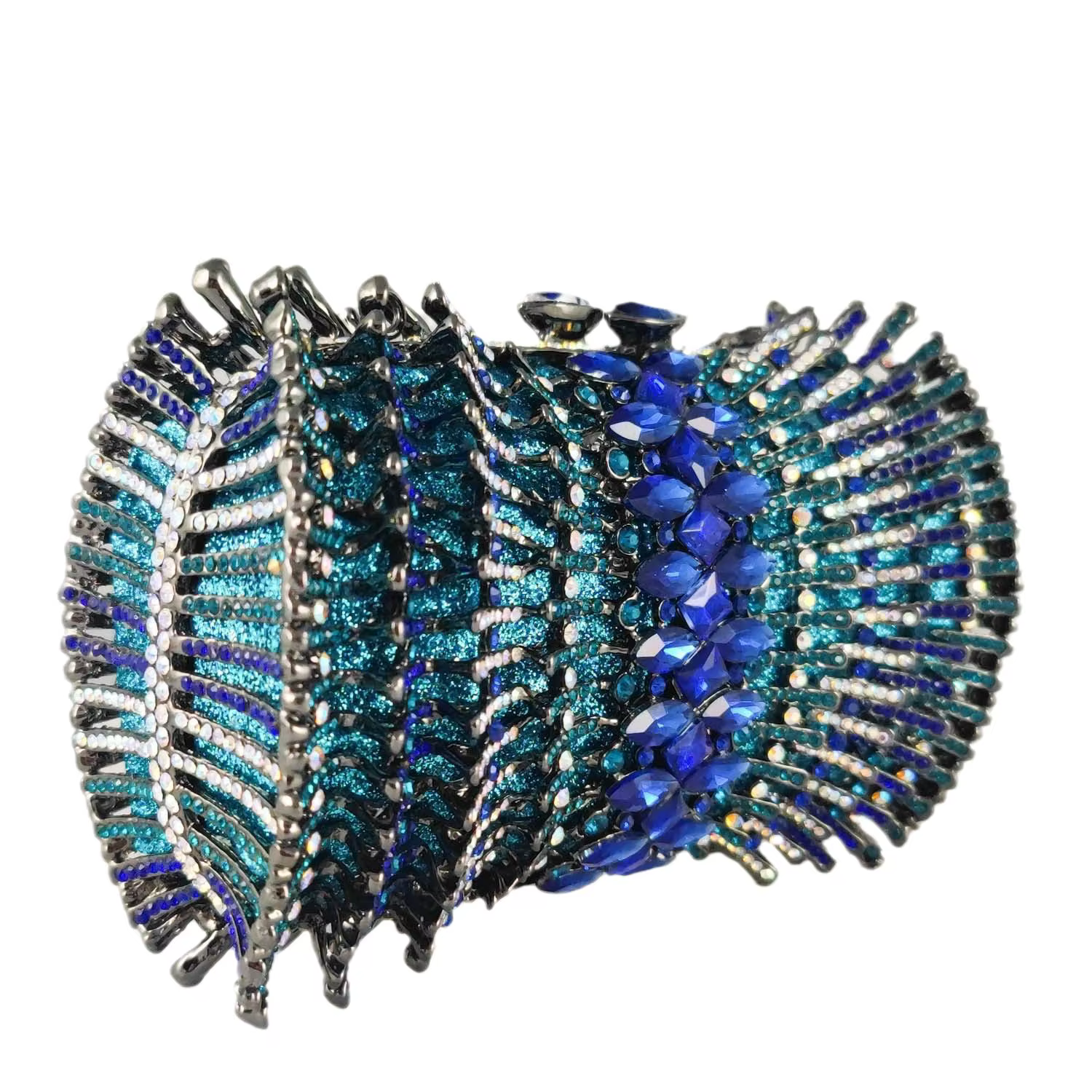 Pochette en cristal bleu marine pour femme