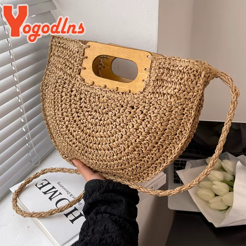 Sac de paille minimaliste pour femmes