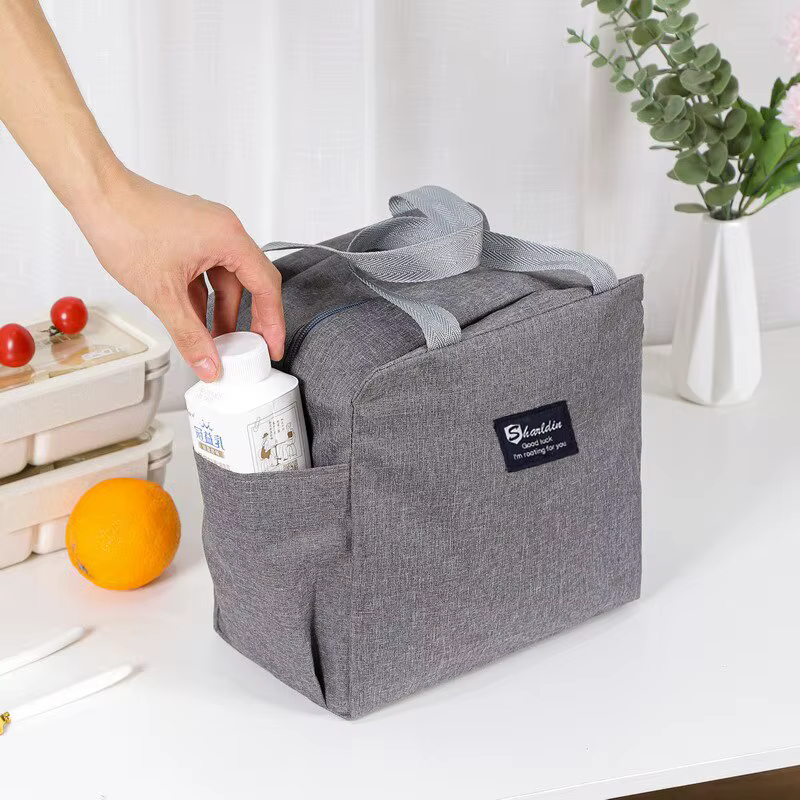 Sac Thermique DoublePocket Déjeuner Sac LargeCapacity Étudiants Repas Épais En Aluminium Feuille Portable Isolé Boîte