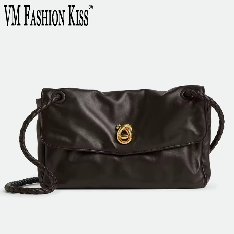 VM FASHIO NKISS Sac sous les bras pour femme Sac à bandoulière semi-abatte de couleur unie Sac