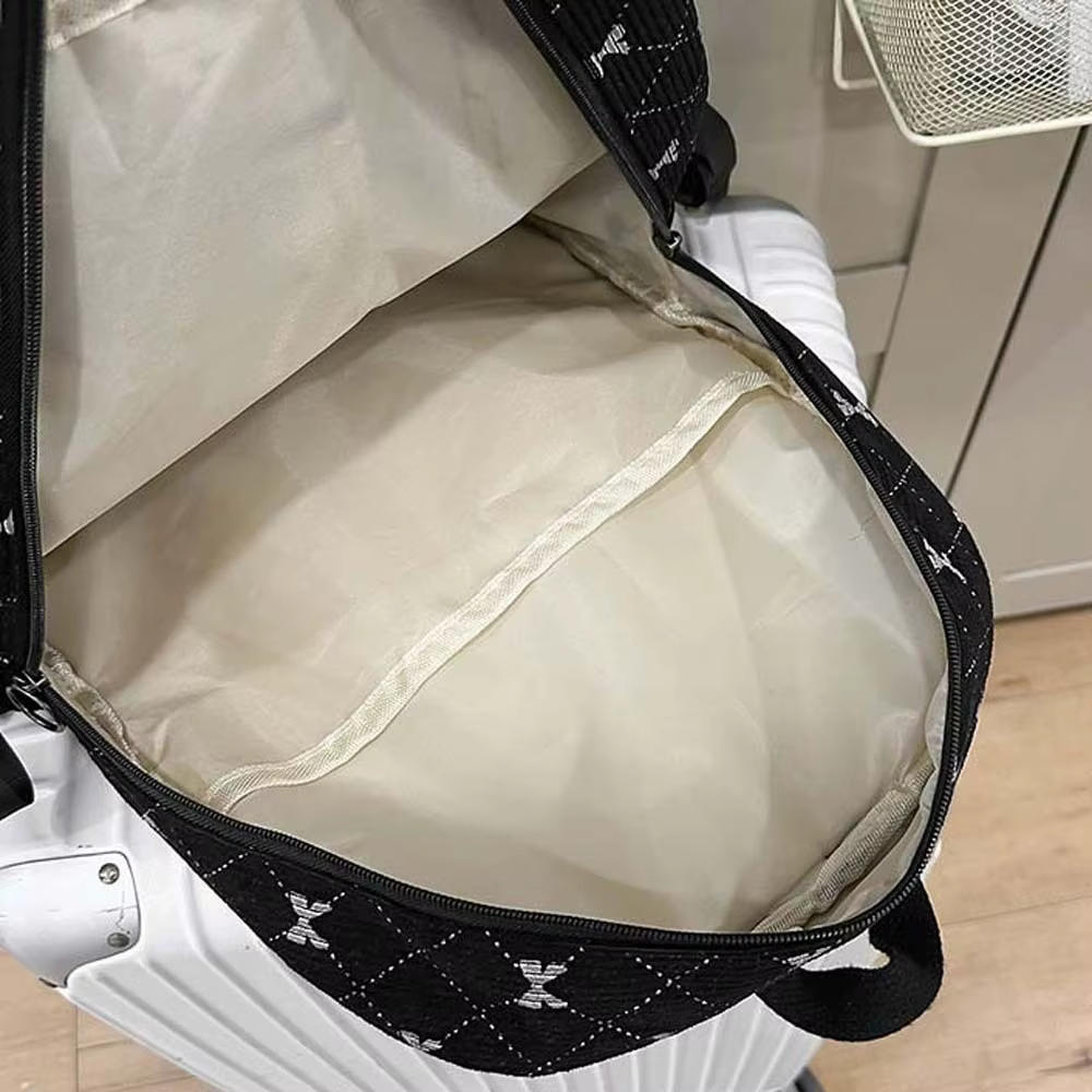 Sac à dos en velours côtelé avec nœud