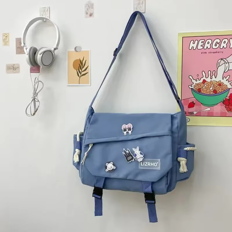 Sac messager sacs à main japonais école coréenne unique épaule fille étudiant Hong Kong Style rétro grande capacité postier femmes