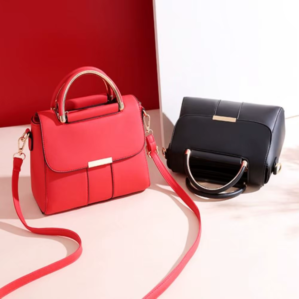 Petit sac à main en cuir PU couleur unie réglable fourre-tout décontracté bandoulière carré sac à bandoulière dame