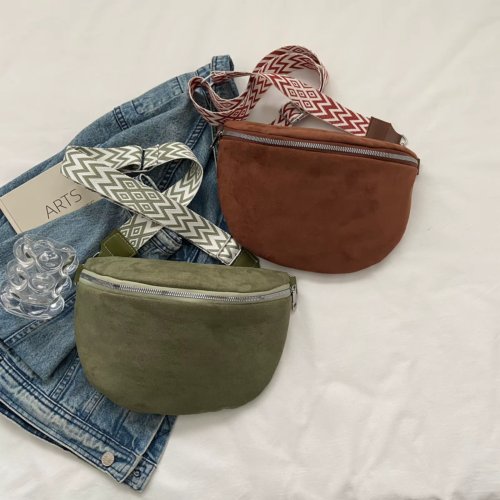 Sac banane en cuir PU pour femme