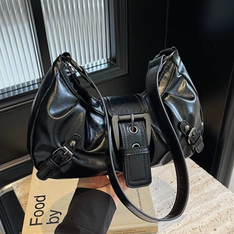 Y2K – sac à bandoulière Hobo plissé rétro pour femmes