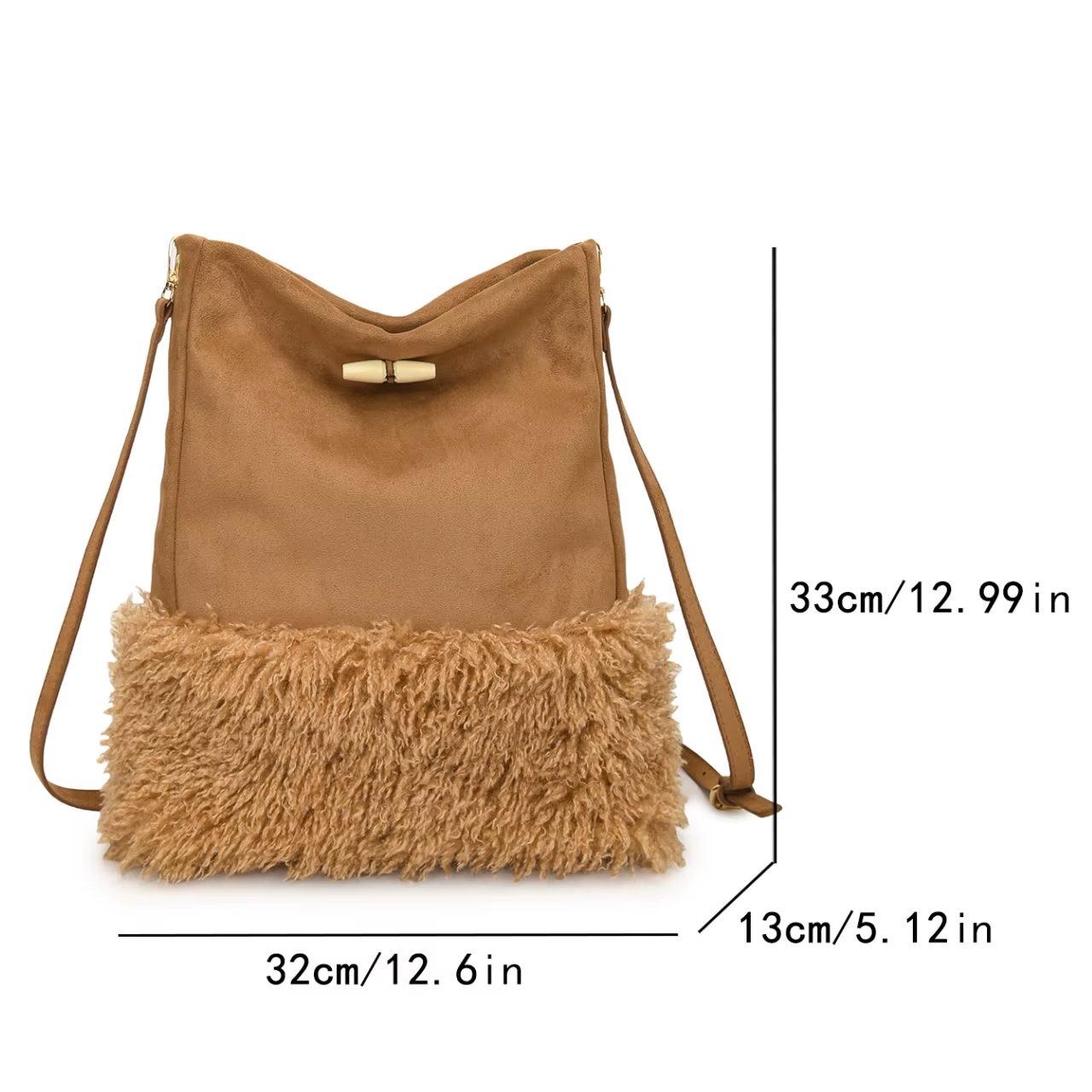 ChimBrand-Sac messager en cuir suédé pour femme