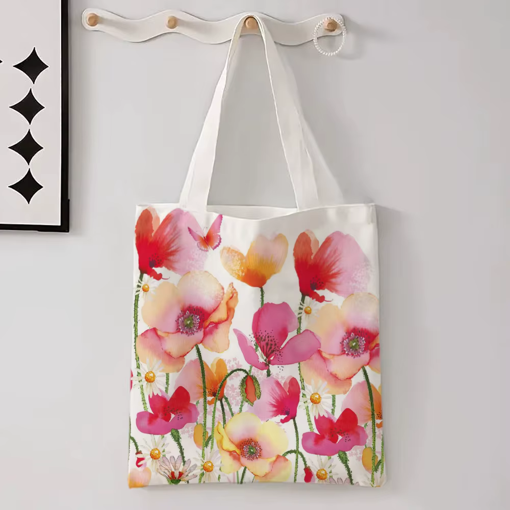 Sac en lin imprimé de fleurs pour femmes
