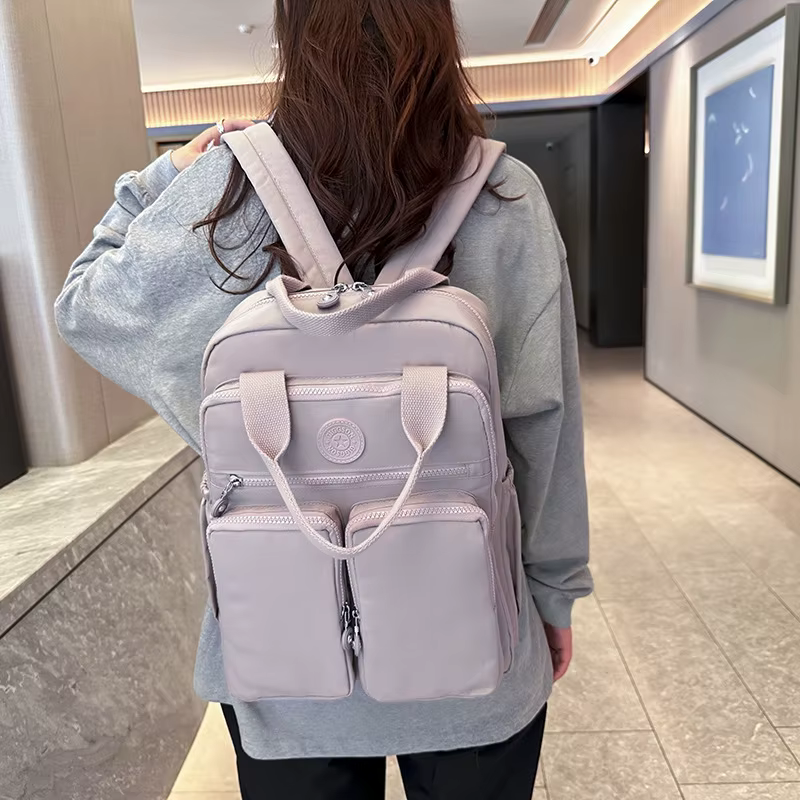 Sac d'école étudiant Version coréenne Junior lycéen mignon couleur unie sac à dos de haute qualité Double sacs à bandoulière