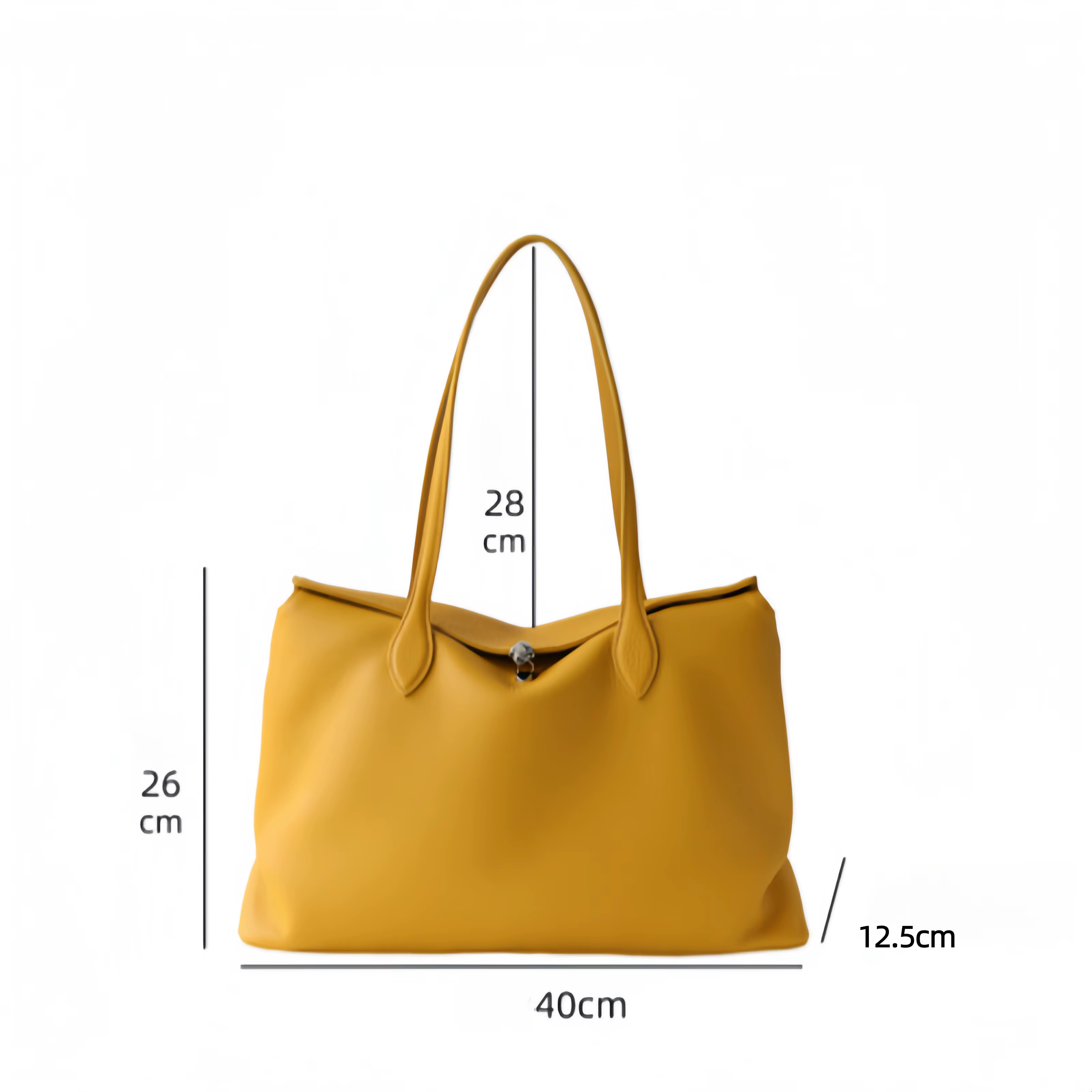 Sac fourre-tout en cuir véritable Spring - Sac à bandoulière en cuir de vachette grande capacité, plusieurs couleurs