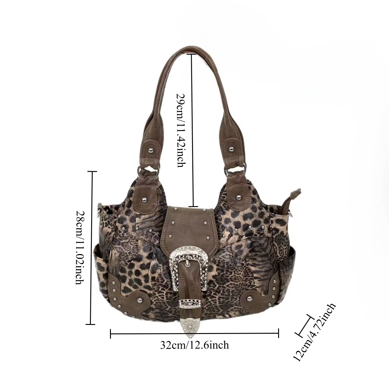 Y2K – sac fourre-tout en patchwork imprimé léopard pour fille épicée