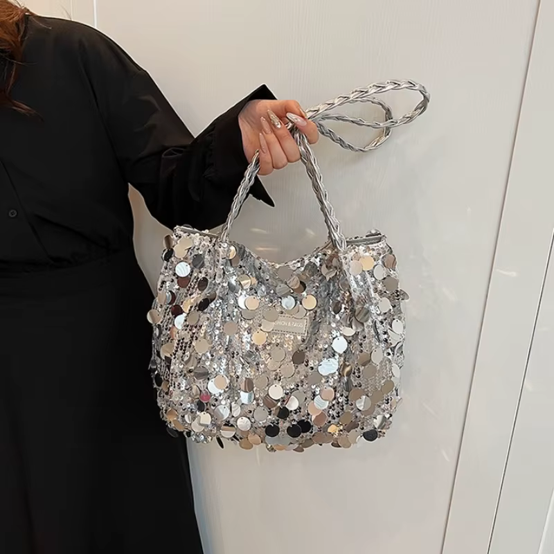 Grand sac sous les bras à paillettes de capacité