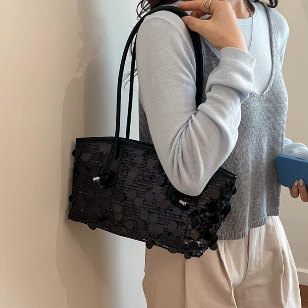 Sac fourre-tout portable à paillettes brillantes