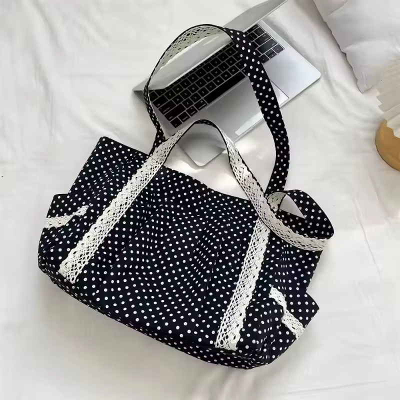Sac à bandoulière coréen à pois pour femmes