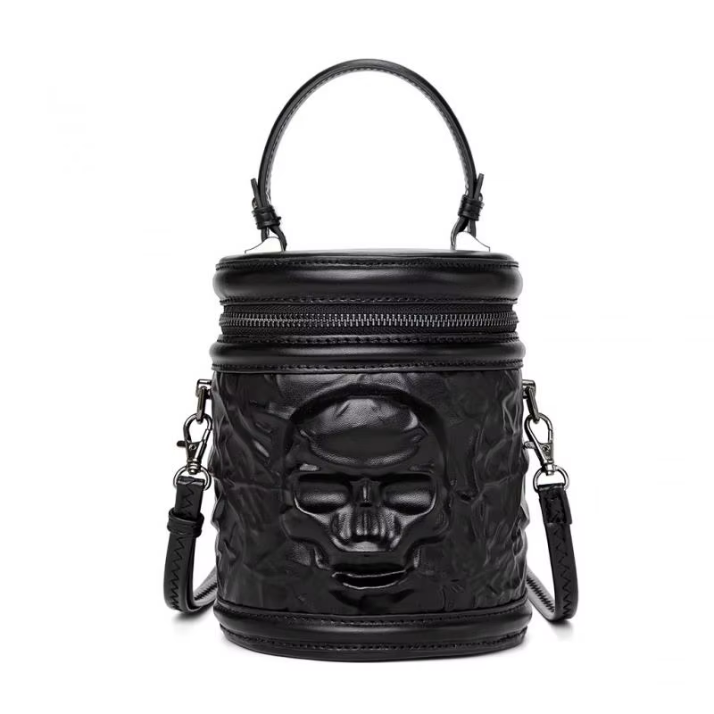 Sac à bandoulière squelette gothique Punk Vintage en cuir PU