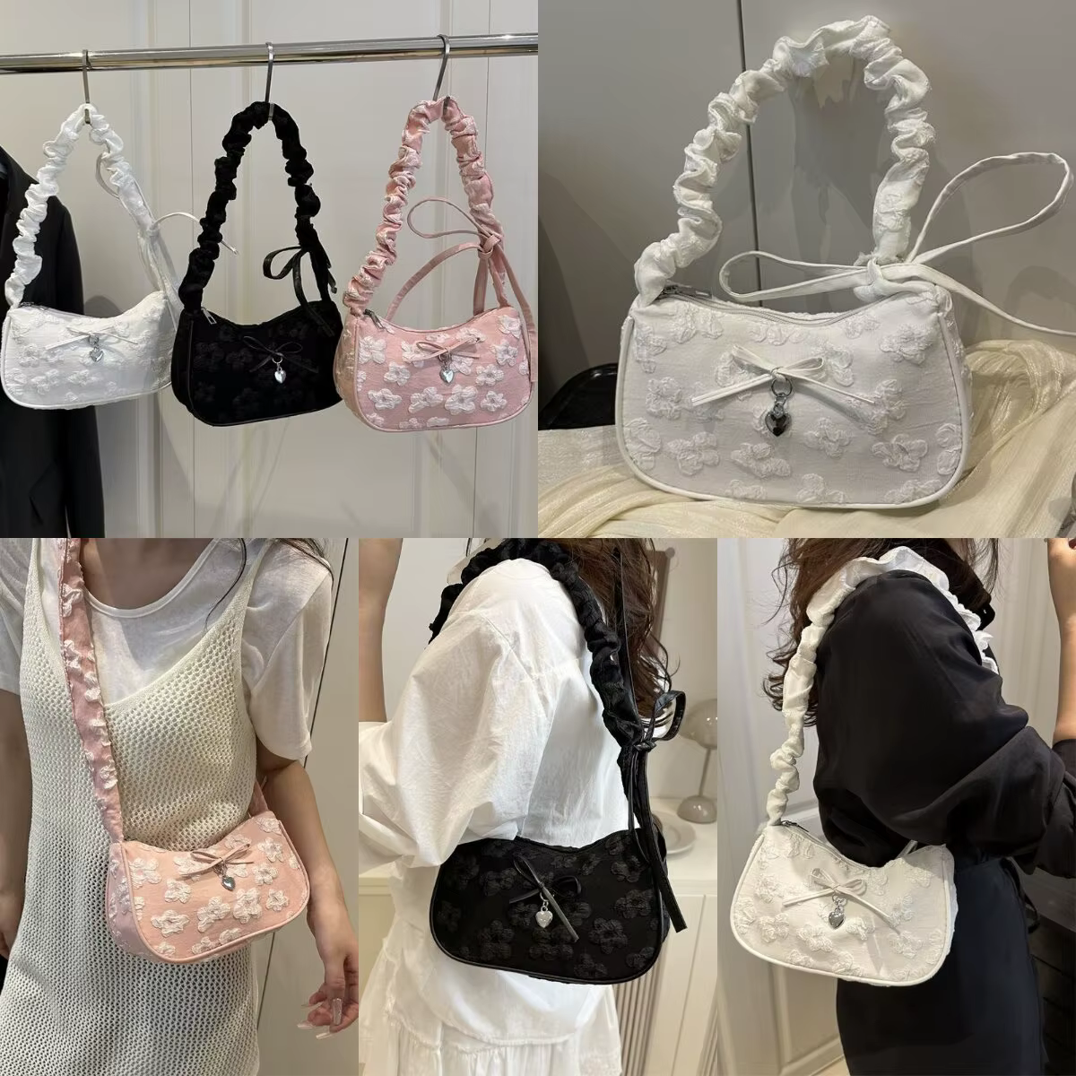 Sac à main Chic en forme de croissant pour femmes