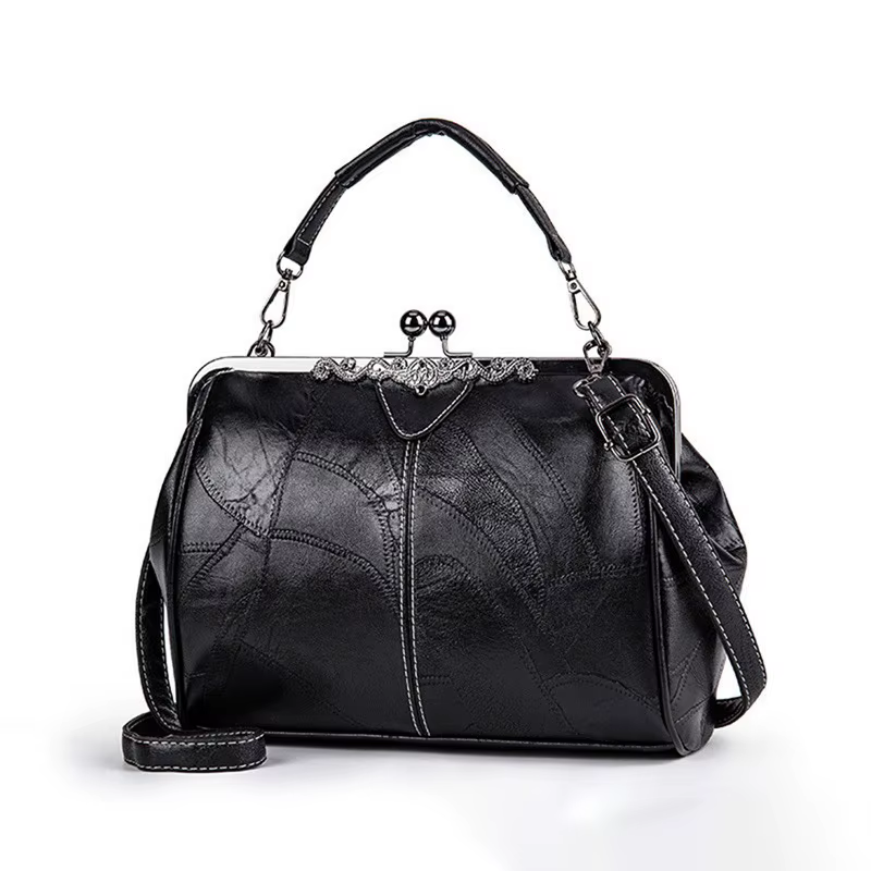 Nouveau Sac à Main Femme 2025 – Sac Bandoulière Rétro Britannique Grande Capacité en Cuir Huilé Souple – Sac Fourre-tout