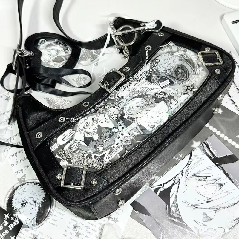 Mignon Y2k femmes sac à bandoulière mode élégant doux Lolita Jk Ita sac Transparent littéraire Kawaii exquis femme sac