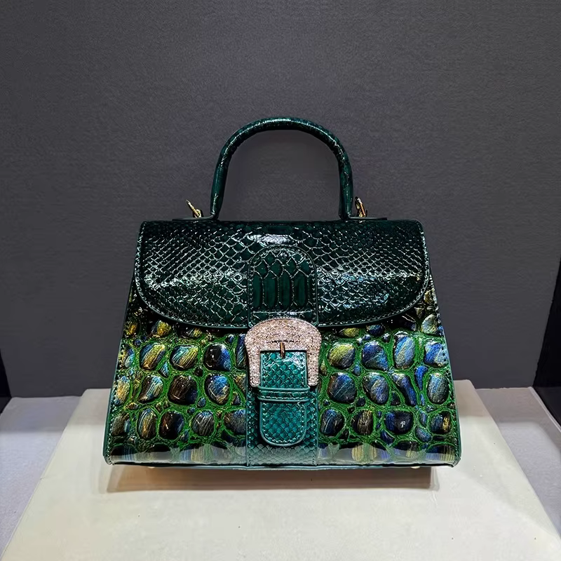 Marque de luxe 2025 sac pour femme en cuir de Crocodile nouveau sac à main épaule sacs à bandoulière pour femmes aseo Ж Galega