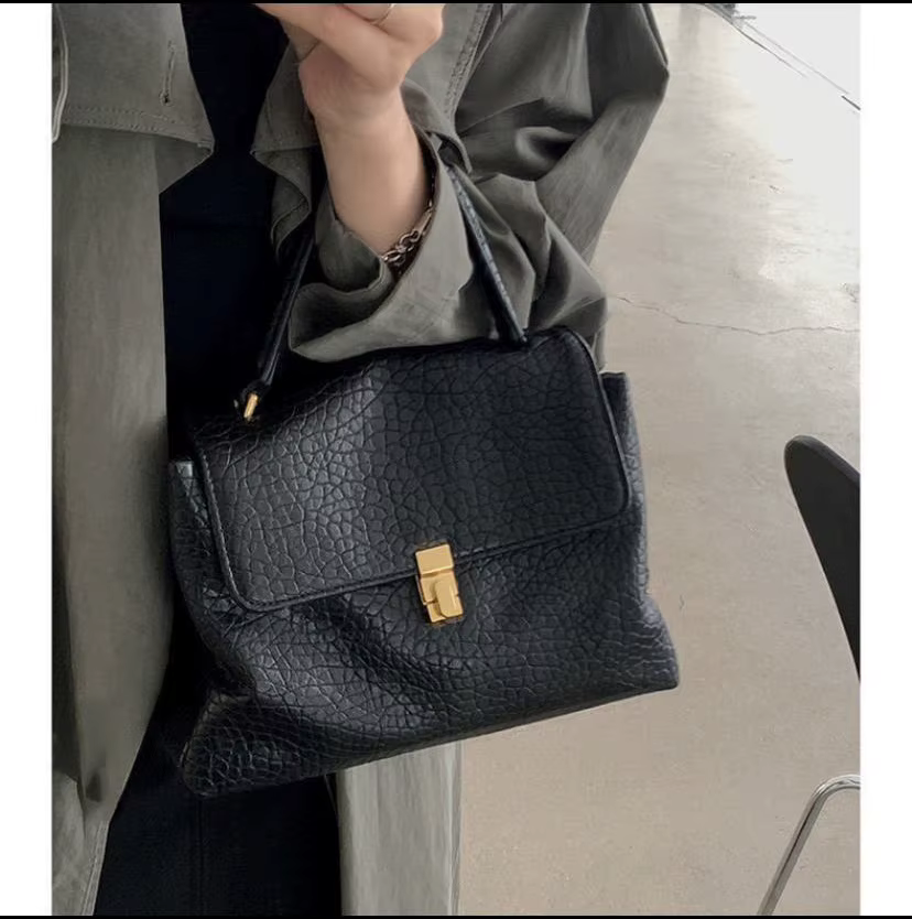 Sac fourre-tout en cuir véritable, sac à main minimaliste, sac de navetteur, sac à bandoulière et sac croisé, nouveau style, motif Litchi, vente chaude de la saison