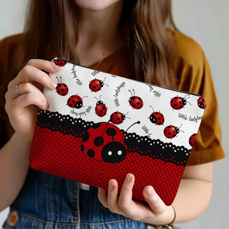 1 pièce, trousse de maquillage imprimée coccinelle