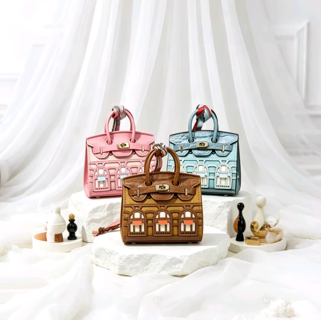 Mini porte-clés en cuir de luxe