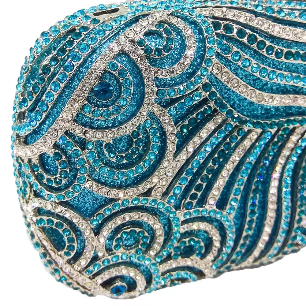 Pochette de soirée bleue pour femme