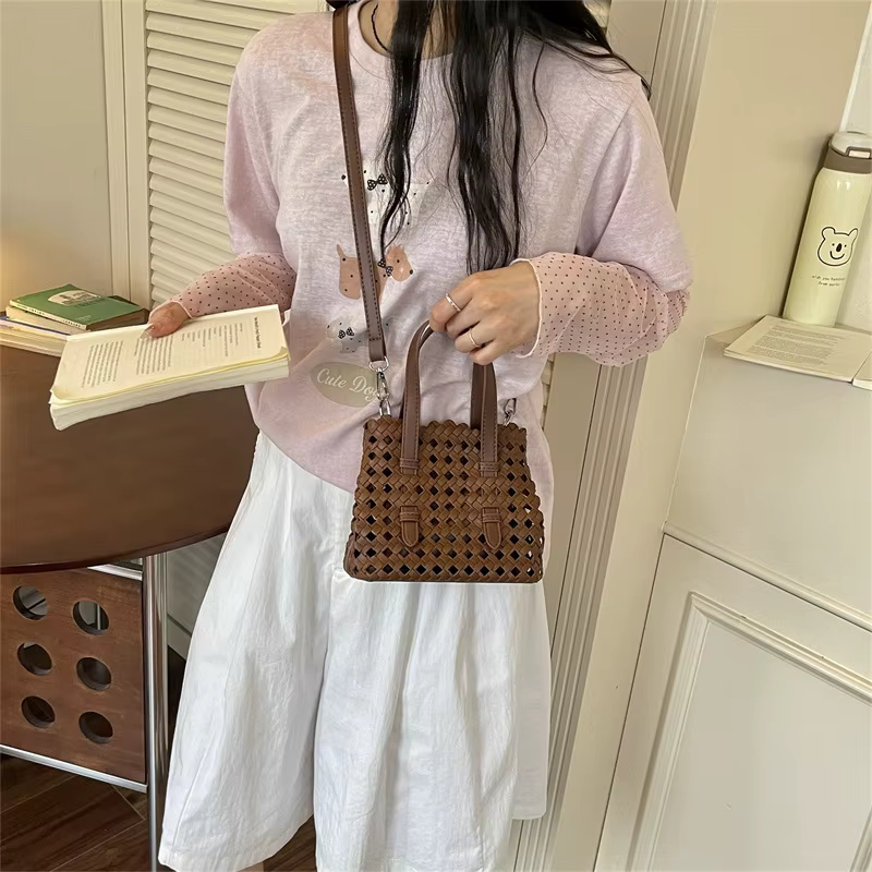 Sac cabas chic style français ajouré pour femme
