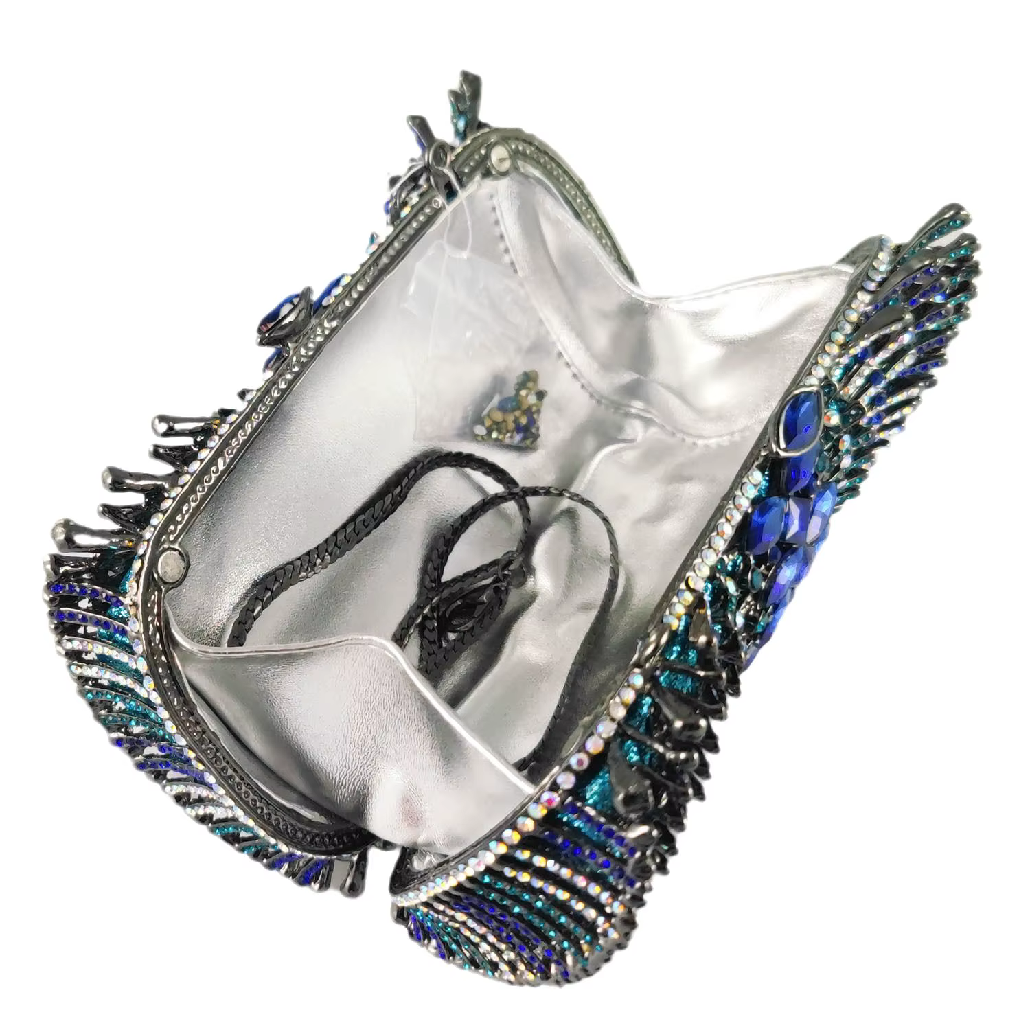 Pochette en cristal bleu marine pour femme