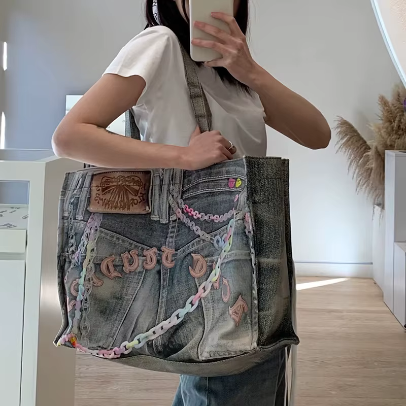 Sac fourre-tout en Denim tendance pour femmes