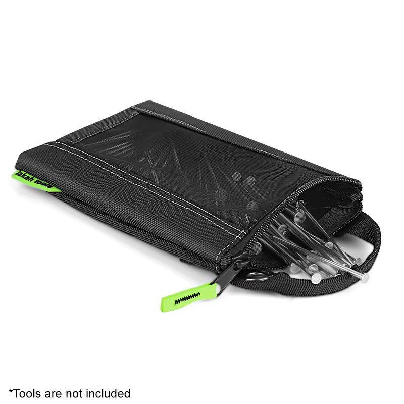 Jakah Lot de 2 pochettes à outils avec fermeture éclair, fenêtre en maille et œillets de suspension JK-211